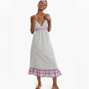 Perfect J.Crew V-neck criss-cross dress in block print